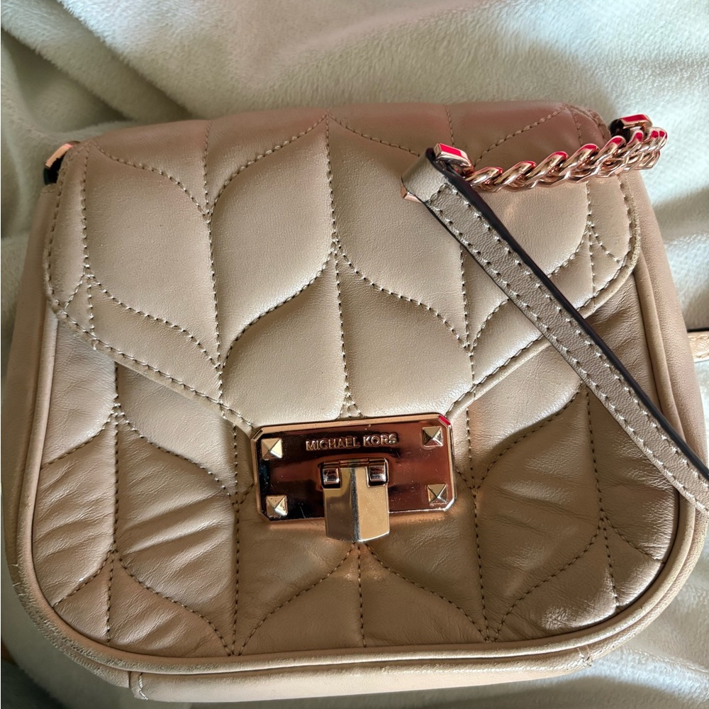 Michael Kors Light Pink Quilted Crossbody Bag